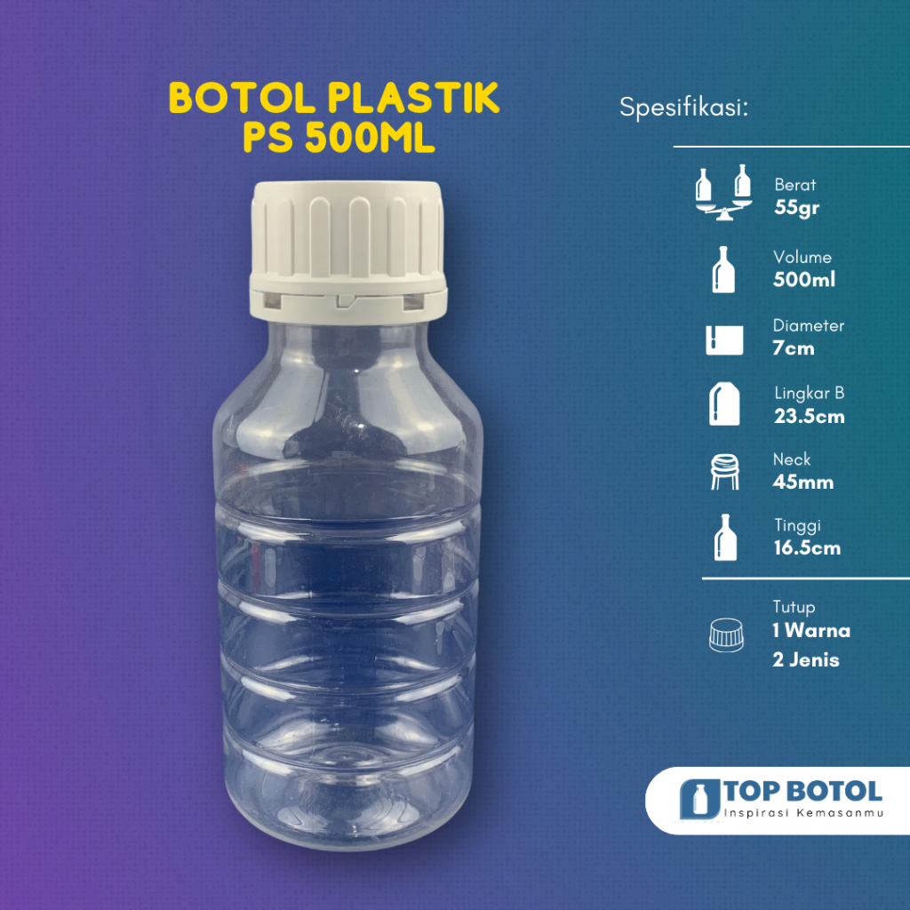 BOTOL PS 500ML/BOTOL MADU 500ML FOODGRADE (Paket isi 12pcs)