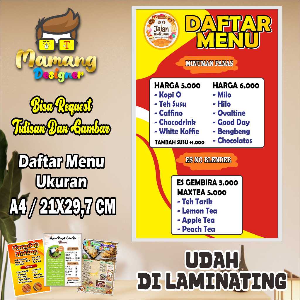 

Cetak Poster Daftar Menu Warung Makanan Bahan Kuat
