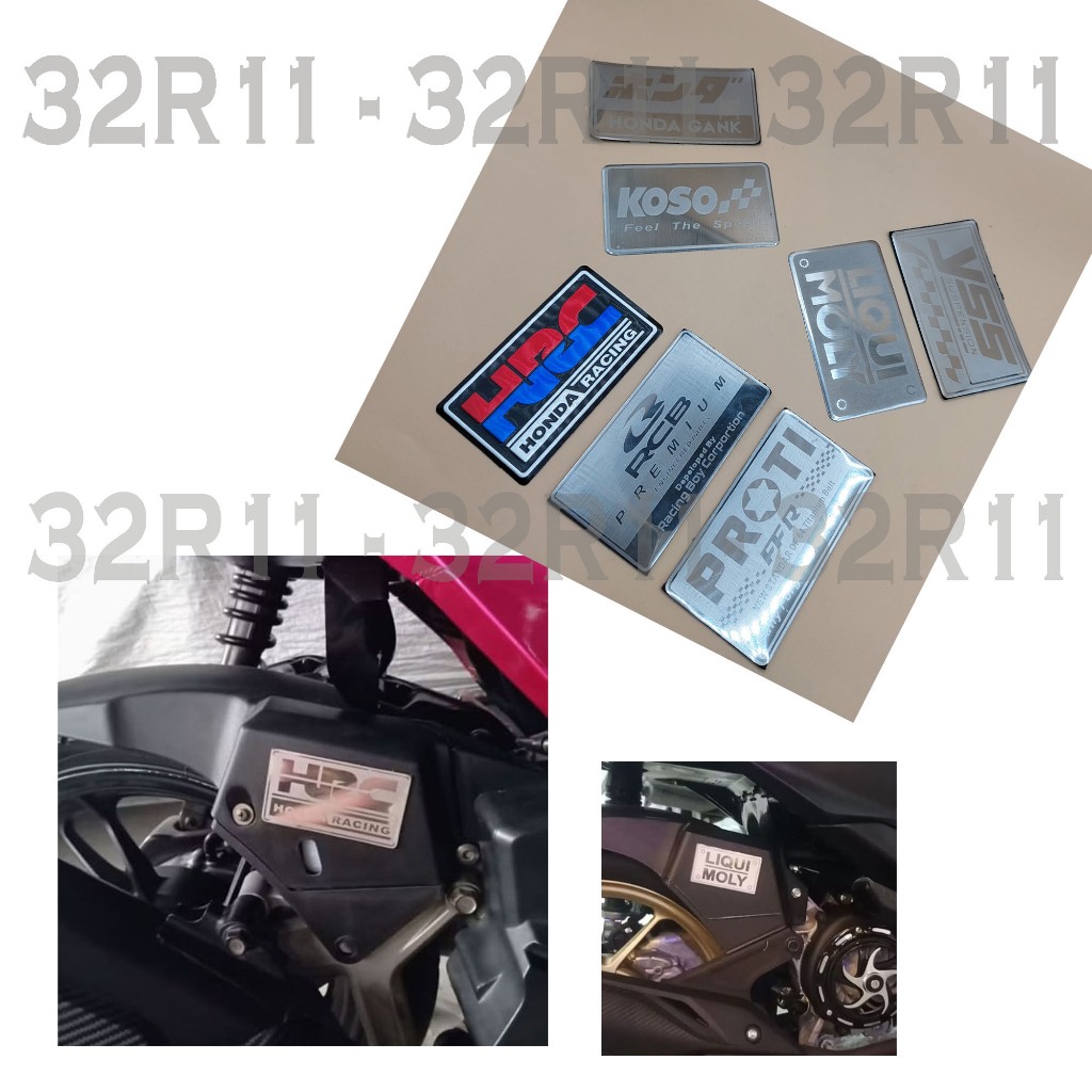 emblem hungger spakbor kolong stainless ALUMINIUM TEBAL + double tape