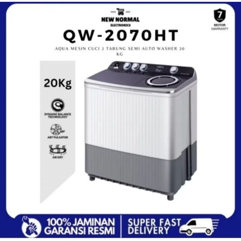 MESIN CUCI AQUA 20KG 2 TABUNG QW2070HTMESIN CUCI AQUA 2 TABUNG 20 KG 2070HT