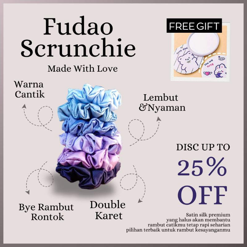 

Scrunchie Premium & Ikat Rambut Wanita, Kado Ulang Tahun, Paket Souvenir Wisuda, Hampers Murah