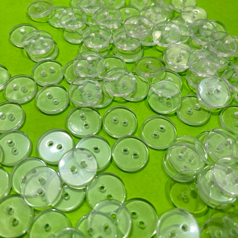Kancing Bening Kaca Ukuran 24L / 1,5 Cm / 15 Mm