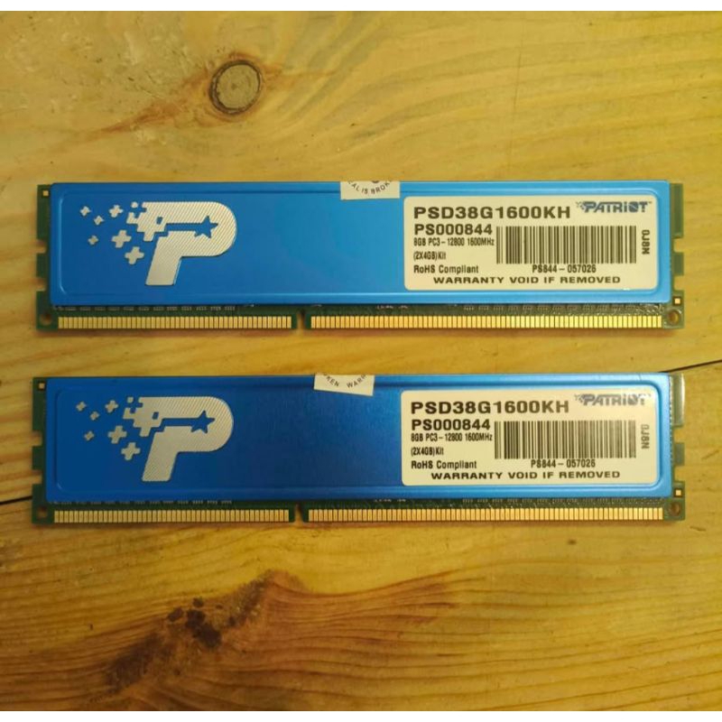 RAM PATRIOT 2X4 8GB DDR3 12800 1600MHz