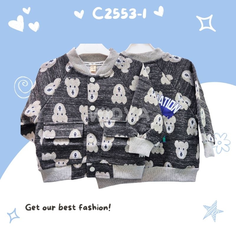 [WIDYA] Jaket Anak Laki-laki Motif Beruang 90-130 C2553-1