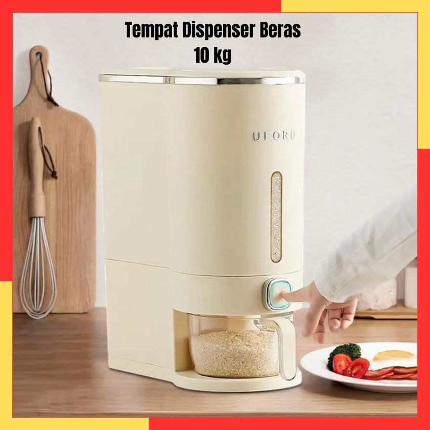 Dispenser Tempat Beras 10 kg Model Baru Estetik Rice Box Container Murah