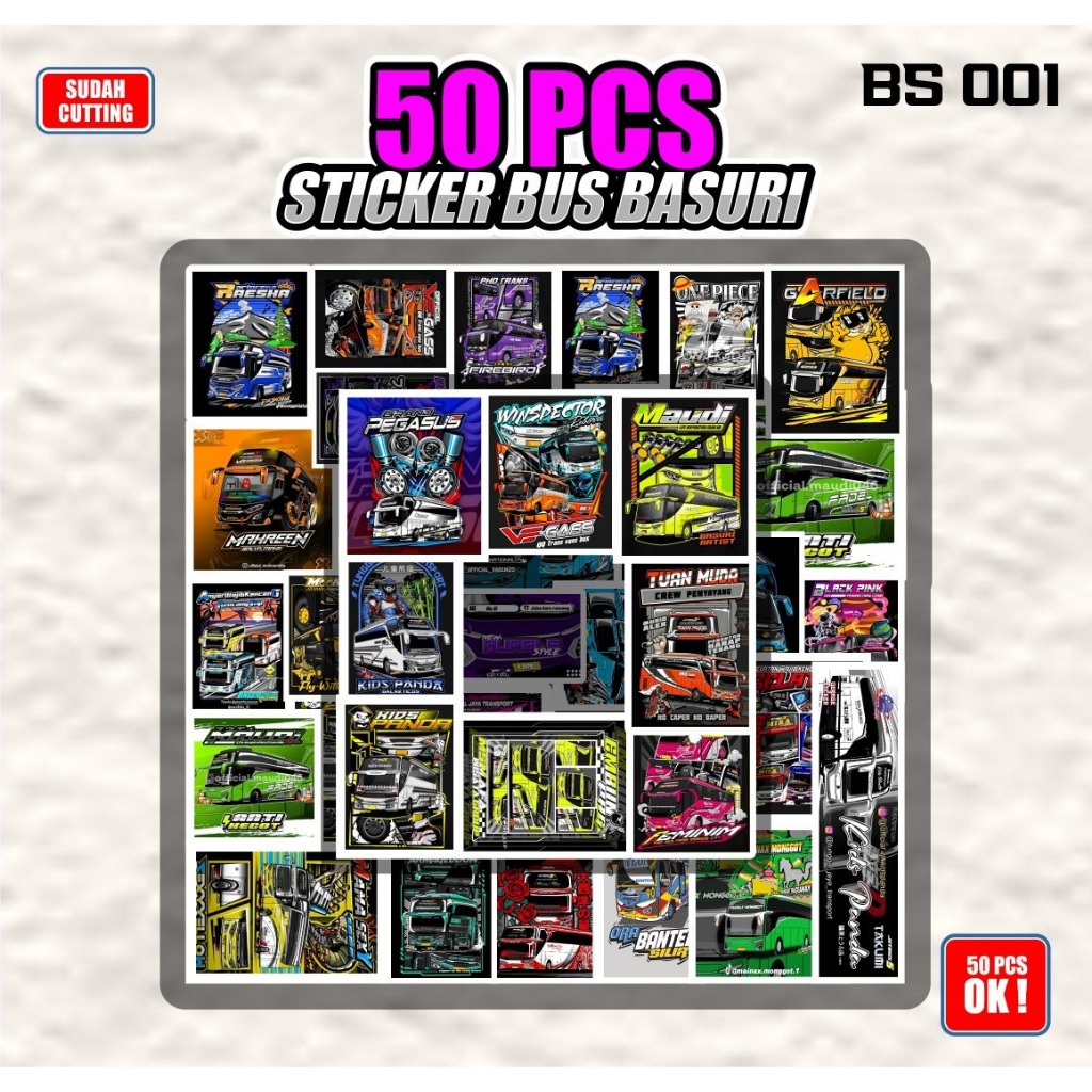 

STIKER PACK BUS BASURI VIRAL ISI 50PCS STIKER CASE STIKER AESTHETIC