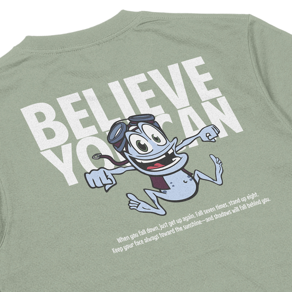 Troy Company Tshirt Sage Green Believe You Can - Kaos Lengan Pendek Kaos Hijau Sage MTD 2875