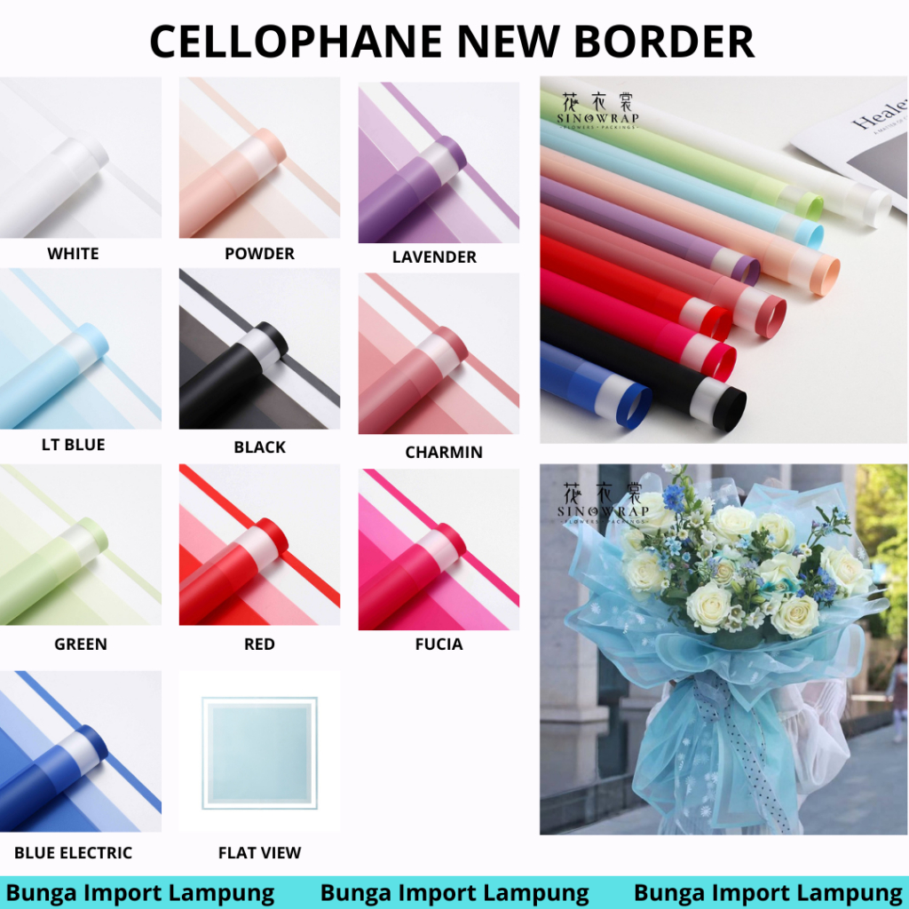 

(LEMBARAN) Cellophane Kertas Buket NEW BORDER