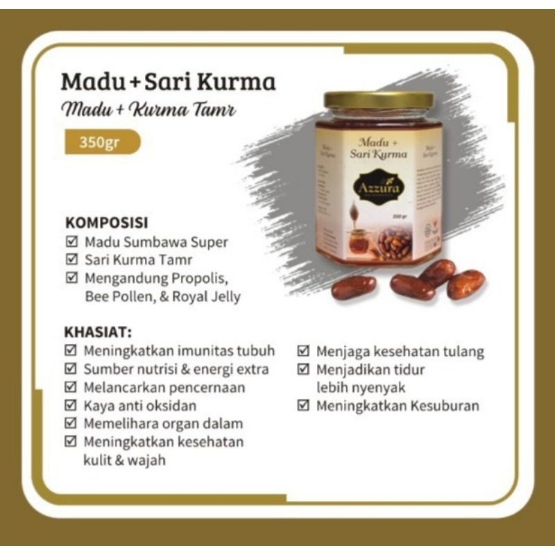 

Madu Sari Kurma 350GR.Madu Azzura sehat.