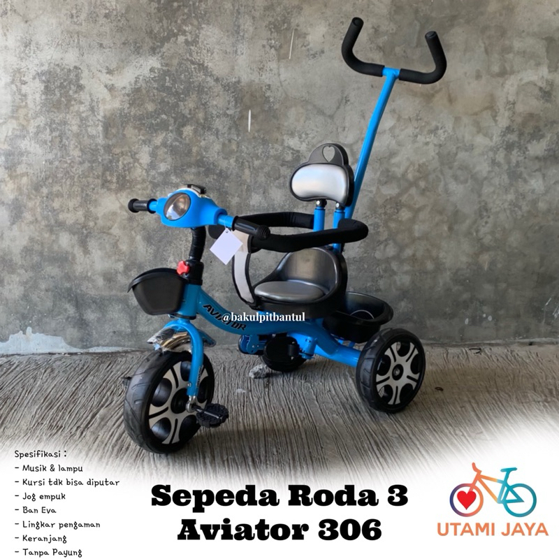 Sepeda Anak Roda 3 Tiga Tricycle Aviator 306 | Sepeda Roda 3 Aviator 306