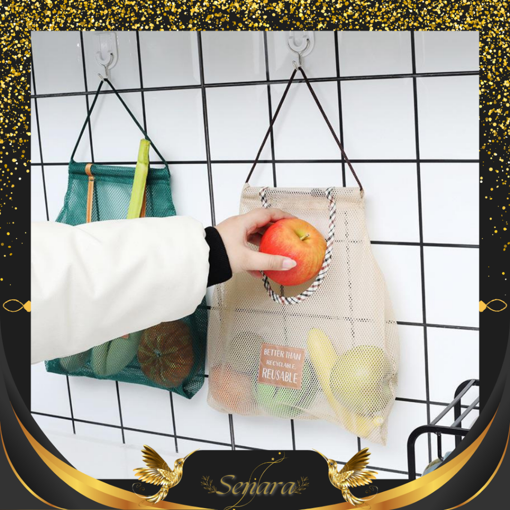 SENARA Tas Keranjang Buah / Tas Jaring Belanja Kantong Sayur Bawang Belanja Buah / Travelmate Tas Ja