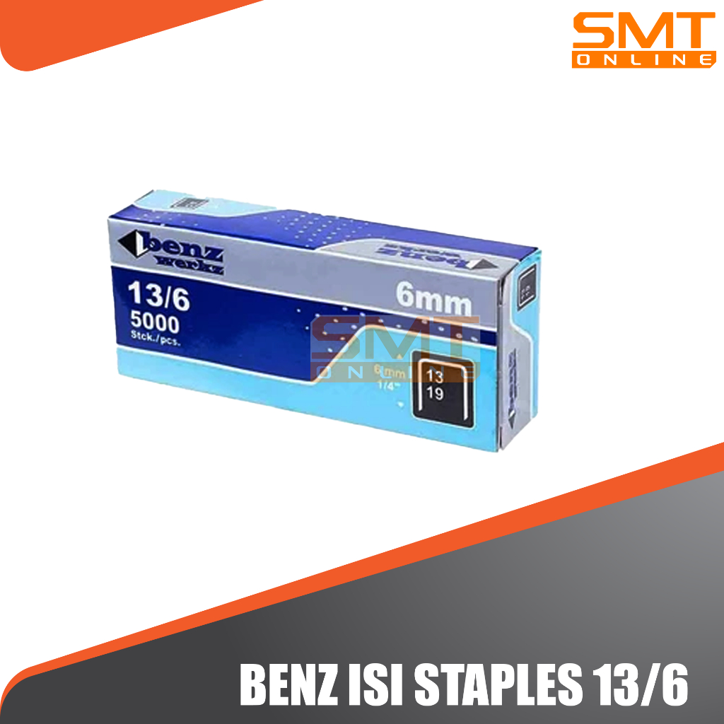 

Isi Staples Paku Tembak 13/4 13/6 13/8 U 5000pcs BENZ - Refil Refill Isi Ulang Air Nailer Angin