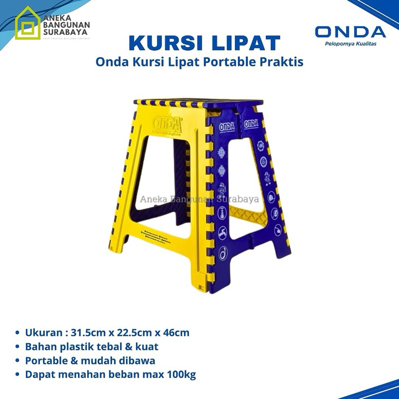 Kursi lipat plastik ONDA portable chair serbaguna