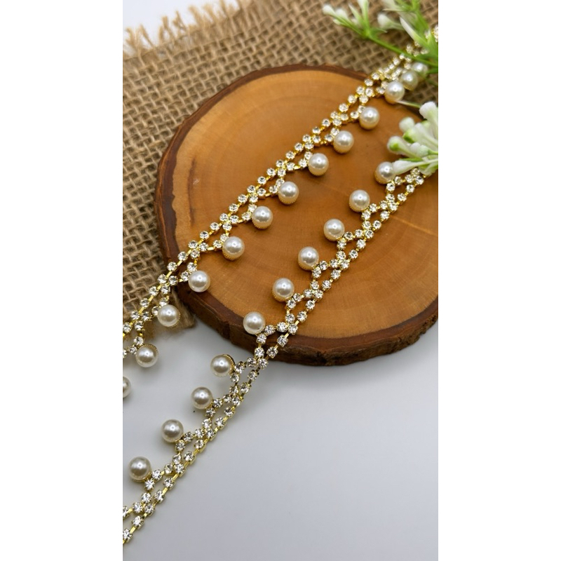 payet meteran besi untuk leher baju pesta per 10 cm