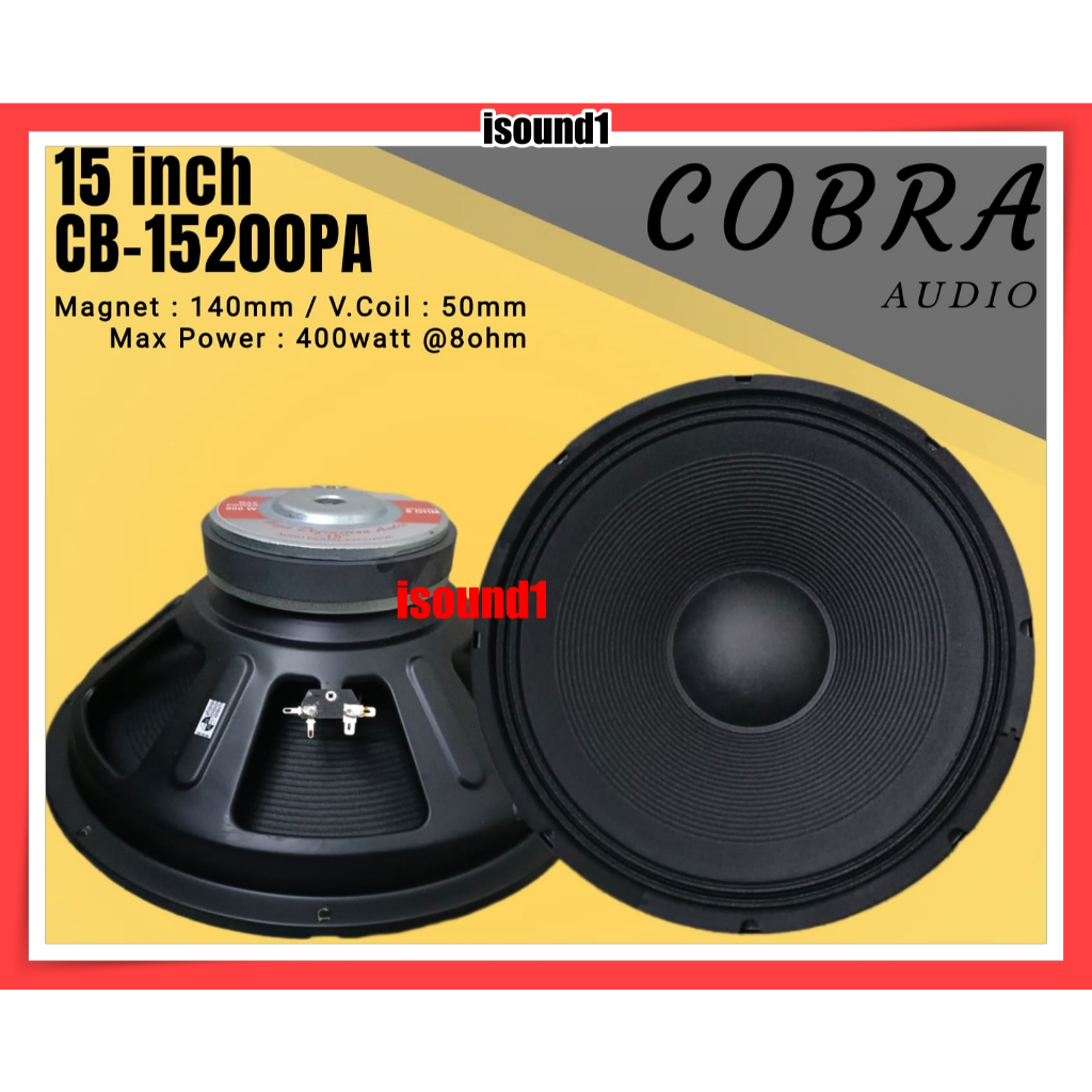 SPEAKER COBRA 15 INCH CB 15200 PA KOMPONEN COBRA 15200 FULL RANGE ORIGINAL