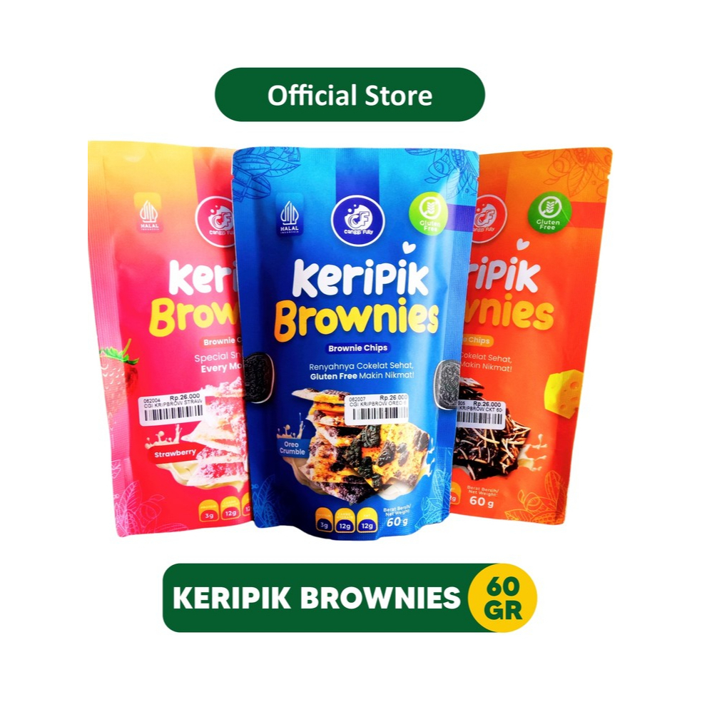 

Brownie Chips Gluten Free Renyah Sehat - Keripik Brownies Lengkap Varian Rasa 60gr | Oleh Oleh Khas Batu Malang - 062004