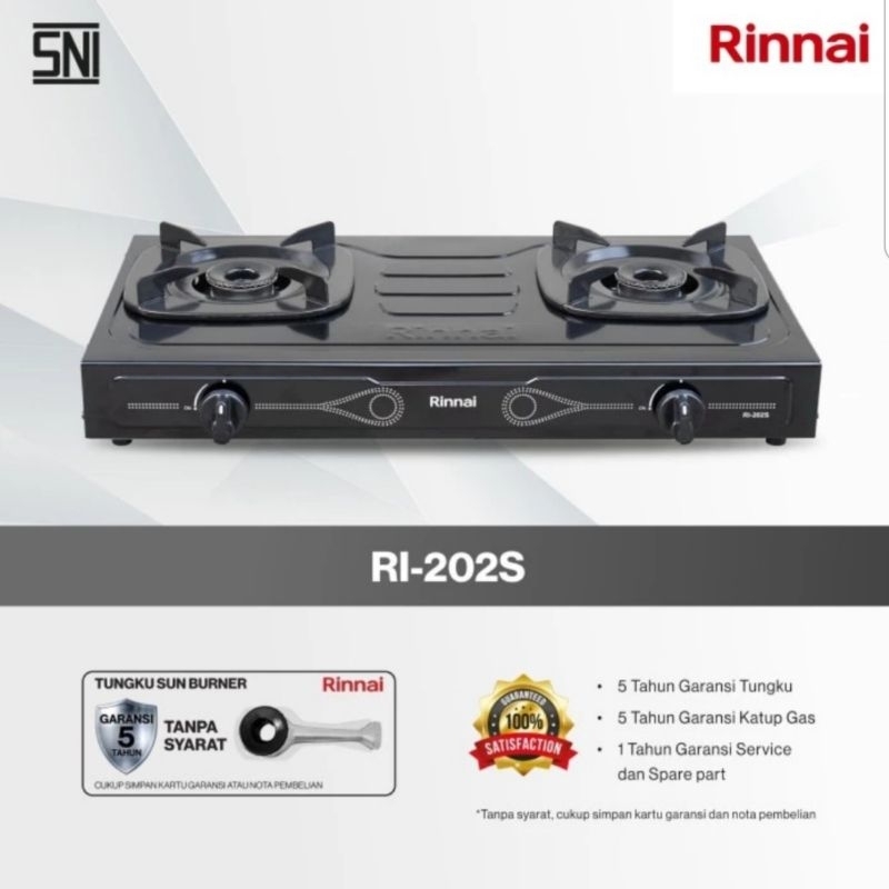 RINNAI RI 202S KOMPOR GAS 2 TUNGKU RI-202 S RINNAI