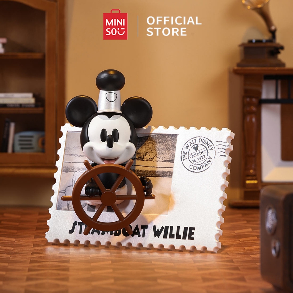 Miniso x Disney Retro Stamp Collection Magnet Kulkas Kotak Buta Surprise Box Figure Blind Box Orname