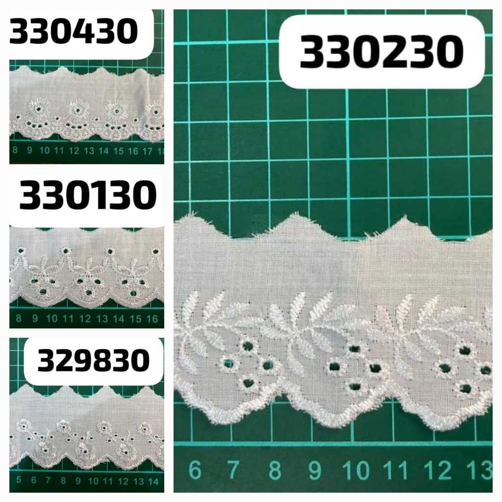 Kain Renda Bordir Katun (Lebar +/- 5 cm) - 15 yds