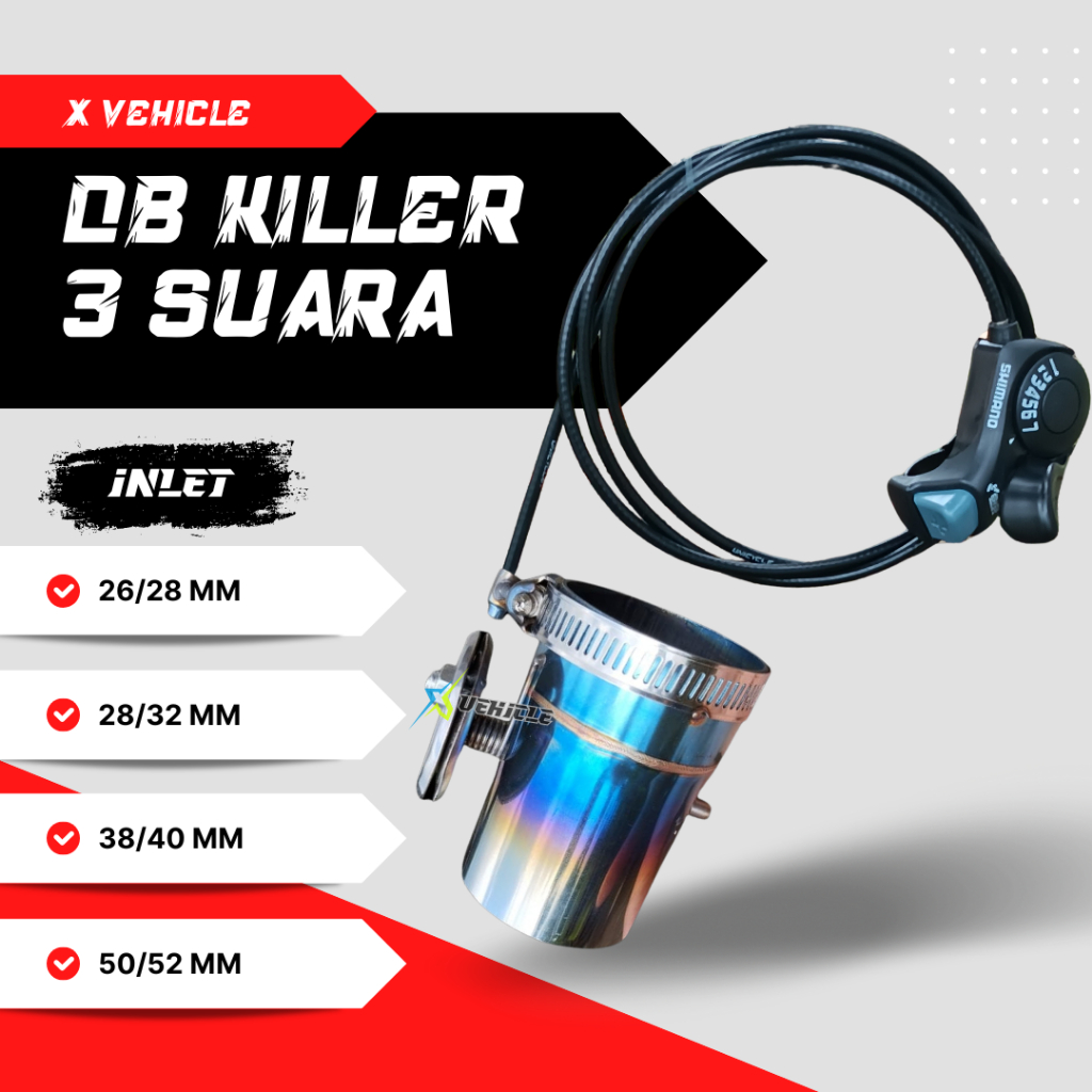 DB KILLER 3 SUARA PEREDAM SUARA KNALPOT MOTOR RACING INLET 26/28 28/32 32/34 35/37 38/40 50/52MM