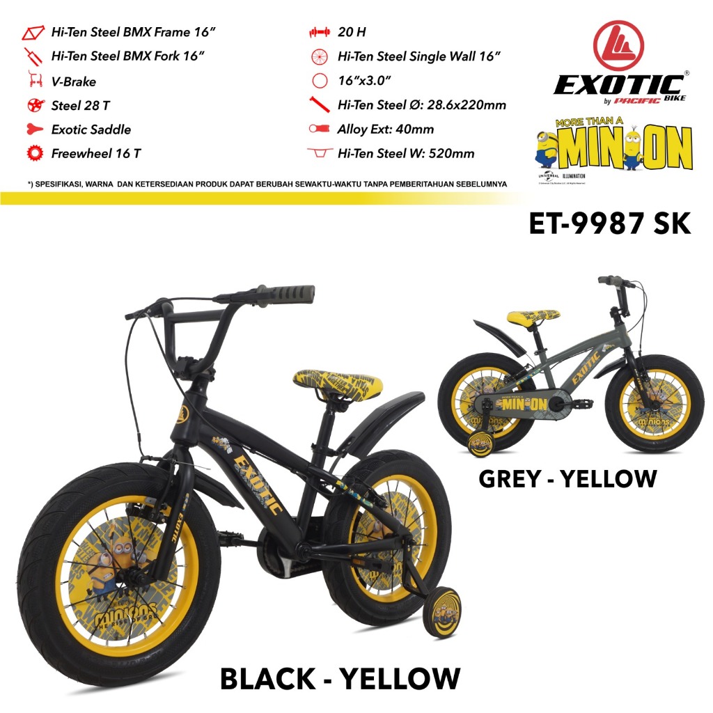 SEPEDA/BICYCLE BMX MINION EXOTIC ET-9987 SK SEPEDA ANAK