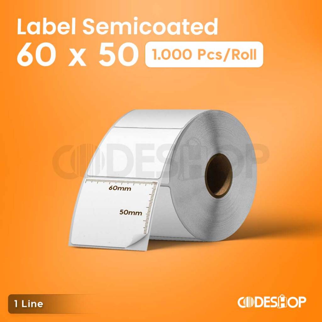 

Label 60 x 50 / 60x50 mm / 60x50mm Semicoated isi 1000 Pcs Stiker