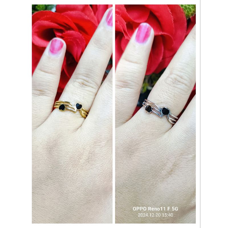 cincin motif love gold dan silver titanium