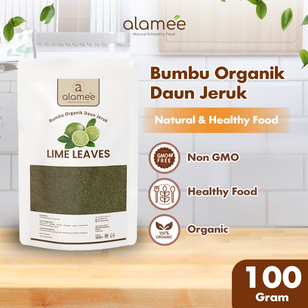 

ALAMEE Daun Jeruk Bubuk Lime Powder Bumbu Dapur Instan Organik Murni Asli Tanpa Campuran 100g