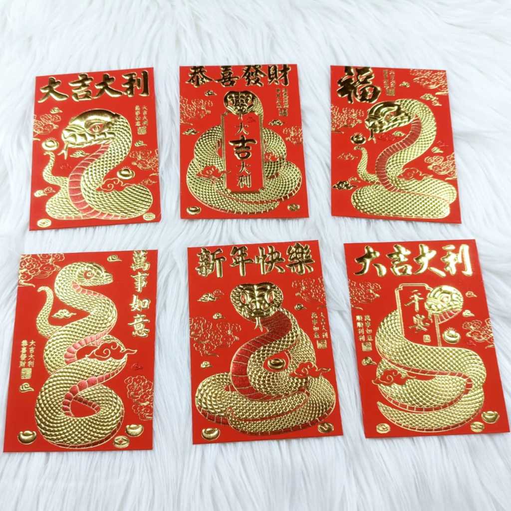 

Angpao Imlek Shio Ular 4198 | Angpau Sincia Merah Isi 6 Pcs Ukuran Standar