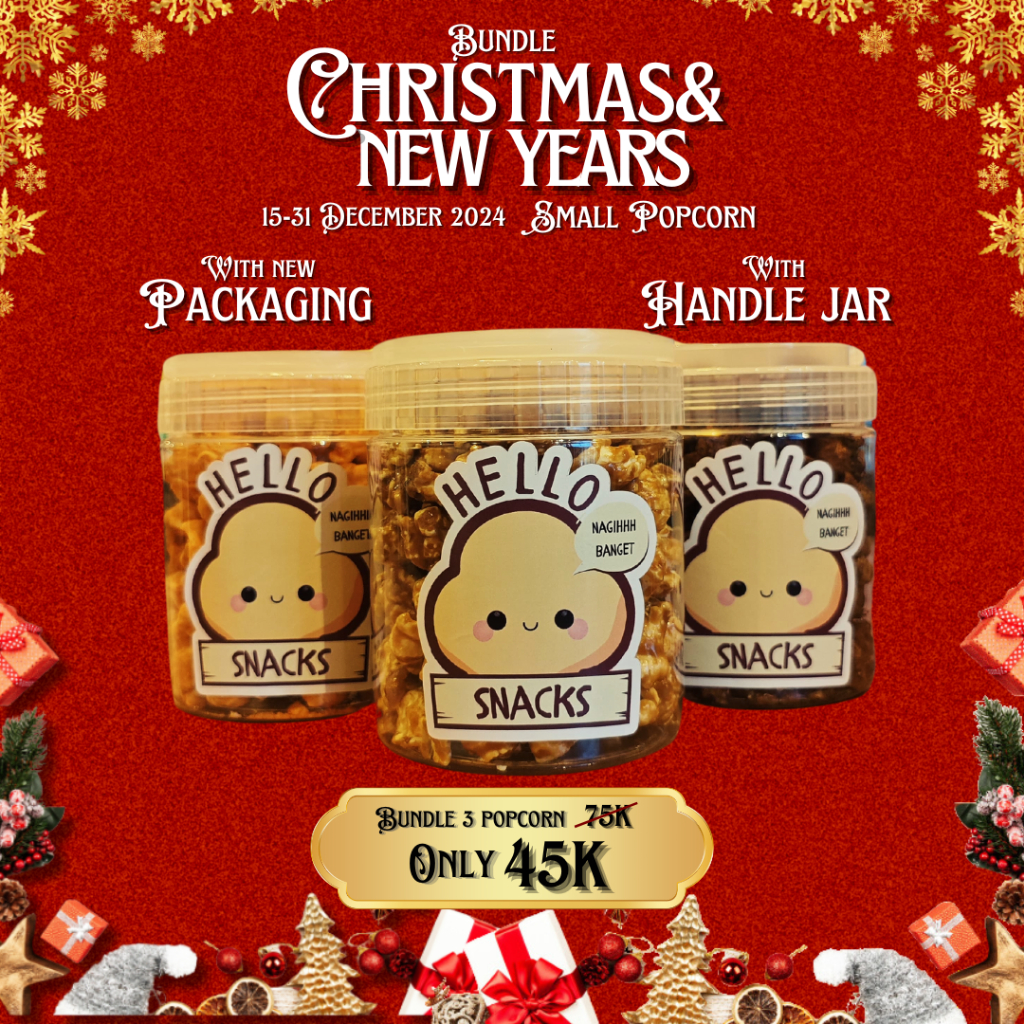 

(Trio Caramel) Caramel Popcorn Hello! Bundle - Toples Small (Christmas Edition)