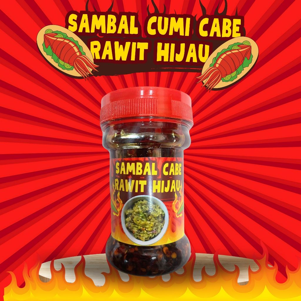 

Sambal Cumi Asin Cabai Rawit Hijau dan Merah Super Extra Pedas ukuran 150 Ml