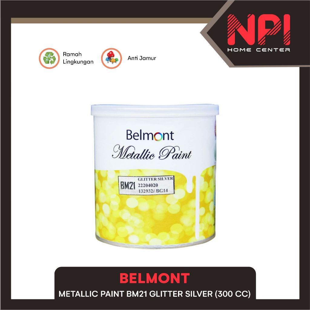 Belmont - Cat Tembok Interior Eksterior Metallic Bm21 .3L Glitter Silver