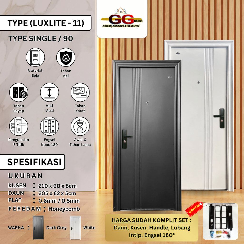 Pintu Baja Jatim GG-LUXLITE SINGLE 90x210cm