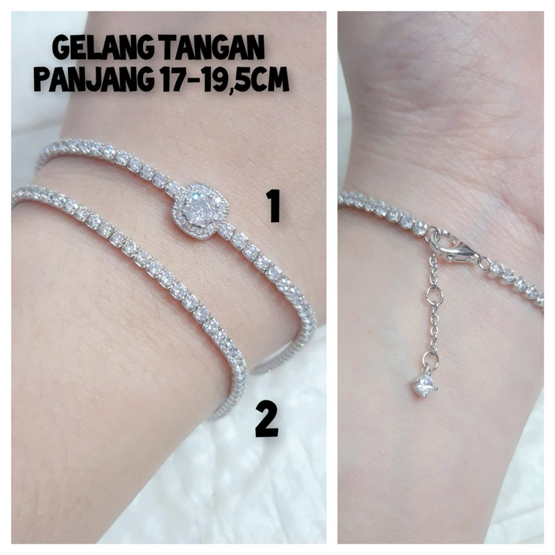 GELANG TANGAN MEWAH PERAK/GELANG TANGAN WANITA PERAK ASLI 925/GELANG TANGAN MATA LISTRING FULL SILVE