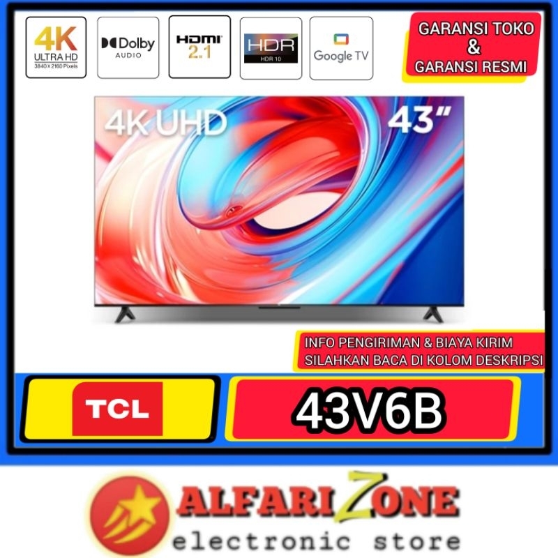 Google TV 43 Inch UHD 4K TCL 43V6B Android TV 43" TCL SMART TV DIGITAL