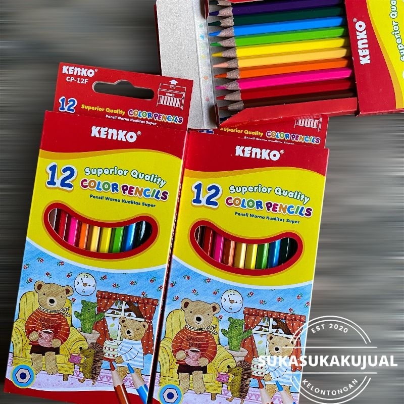 

pensil warna kelir kayu kenko panjang 12warna