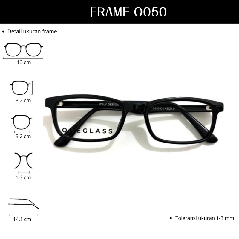Oneglass - Frame Kacamata O050 Unisex
