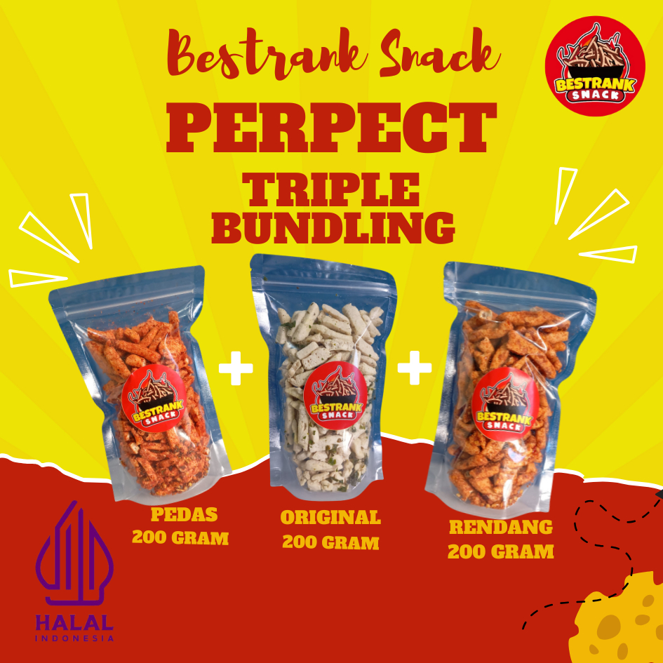 

Basreng pedas original rendang 200 gram Bundling 3 pcs