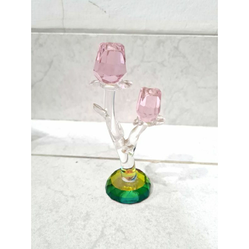 Hiasan Meja Krystal/ Hiasan Bunga Krystal/ Bunga Krystal/ Barang Antik Hiasan Meja/ Hiasan Bunga Hia