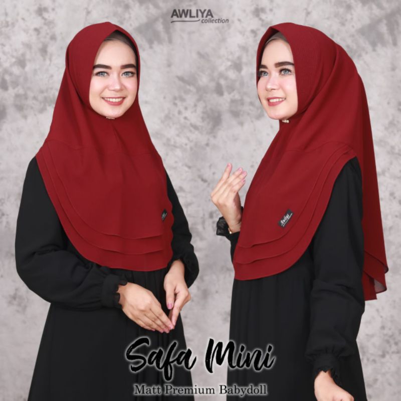 KHIMAR SAFA MINI BESTSELLER//KERUDUNG 3LAYER DEPAN// JILBAB MENUTUP DADA//HIJAB INSTAM MINI//BAHAN C