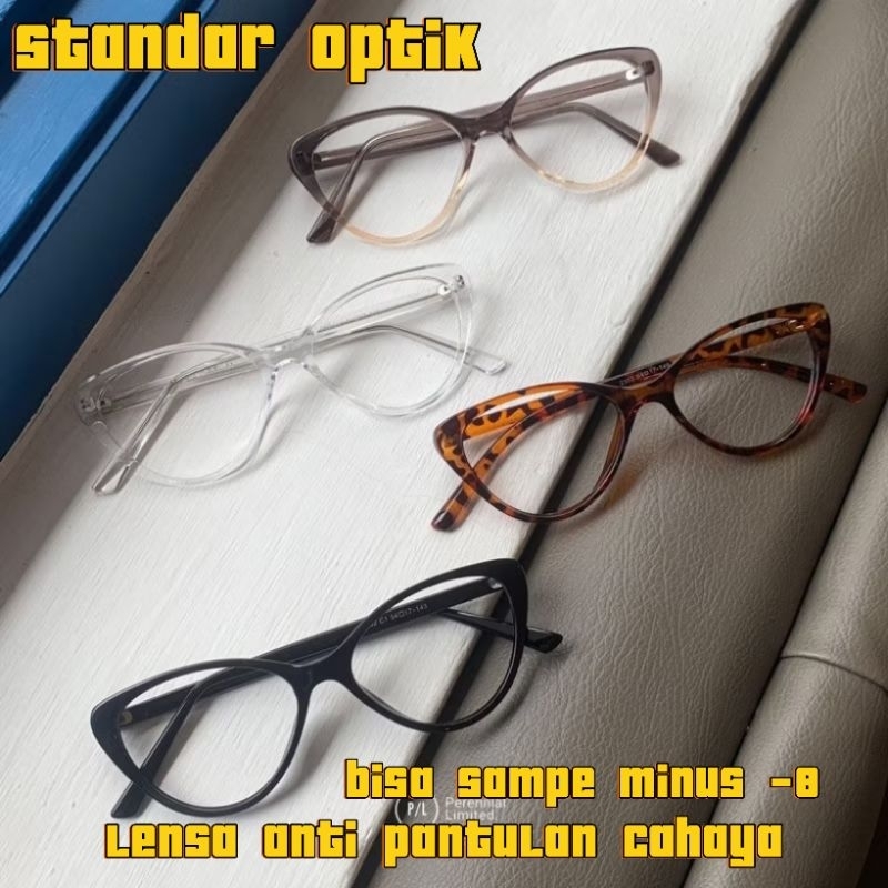 Kacamata    Fashion Wanita - Kacamata Minus - Kacamata optik - Frame Kacamata Cat eye Mika