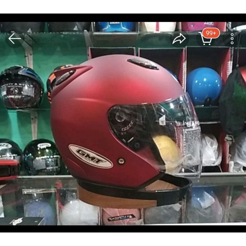 HELM HALFFACE ORIGINAL GMT DOUBLE VISOR HELM 2 KACA HELM SNI HELM ORI HELM PRIA DEWASA HELM WANITA H