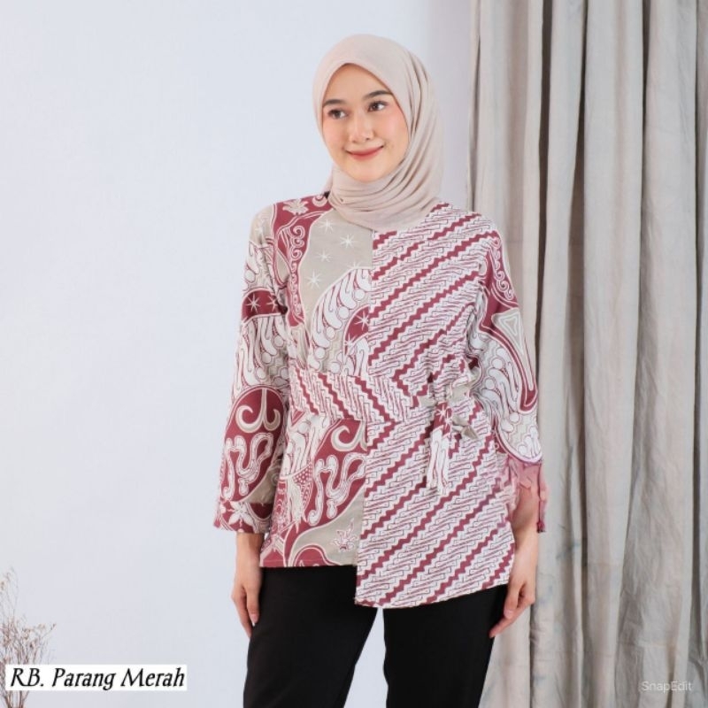Atasan Batik Wanita Blouse Kombinasi Kerja M, L, XL Asli pekalongan || Batik Kerja || Batik Atasan W