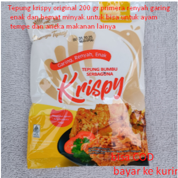 

Tepung krispy original 200 gr primera renyah garing enak dan hemat minyak untuk bisa untuk ayam tempe dan aneka makanan lainya