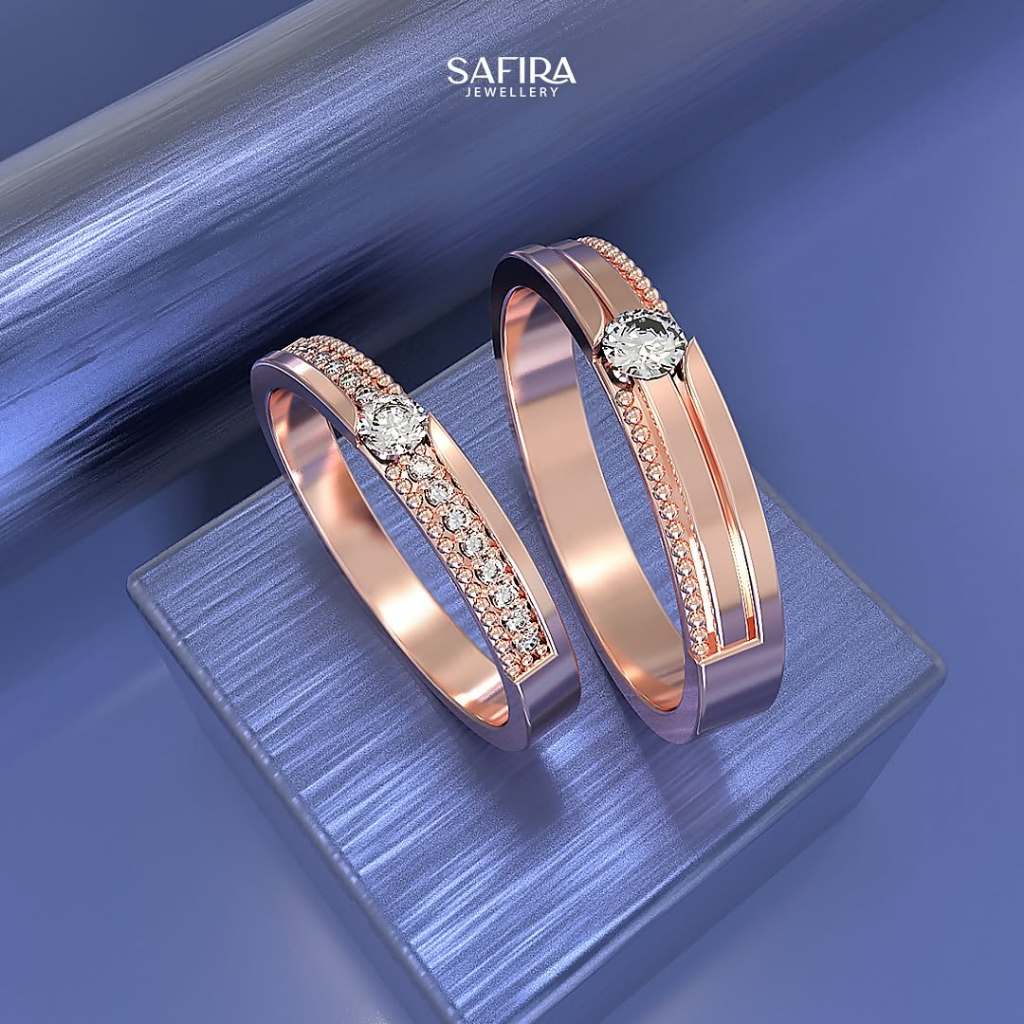 Safira Jewelry - Cincin Kawin Couple Emas dan Palladium  SFP004