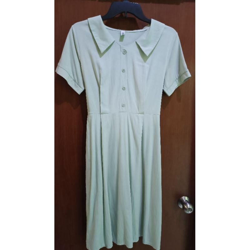 Dress katun hijau mint