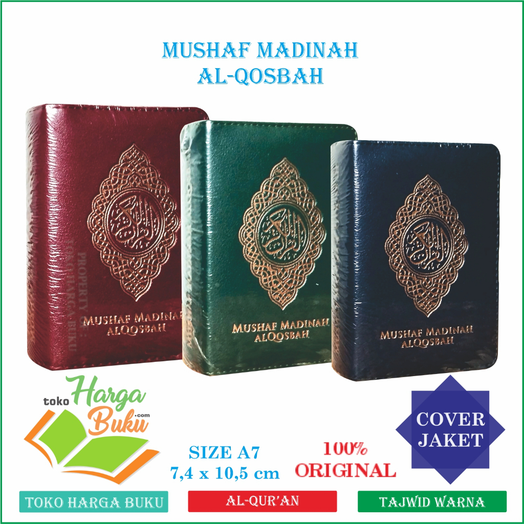 Foto Al-Quran Impor Mushaf Madinah A7 Jaket Resleting Tasheeh KDN Malaysia Non Terjemah Tajwid Warna Waqaf Ibtida Khat Utsman Thaha