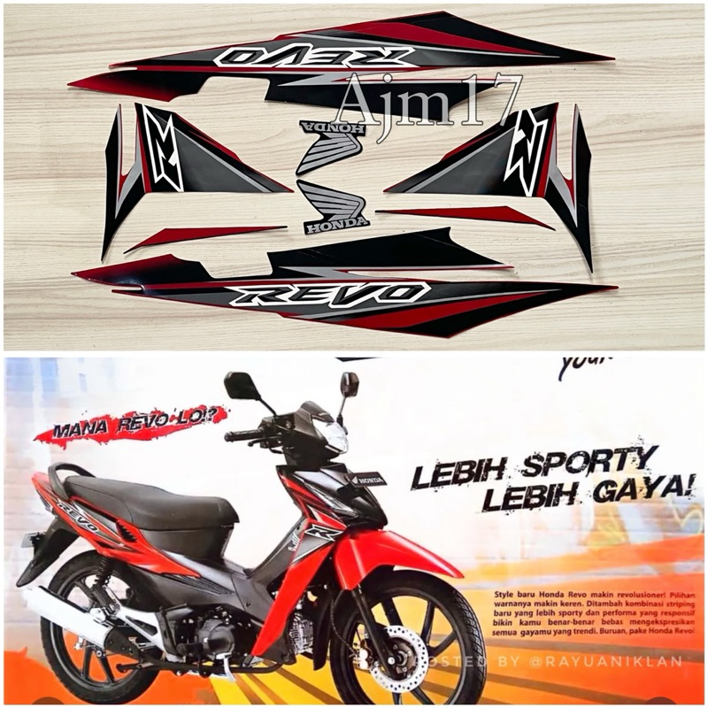STIKER MOTOR REVO CW 2008 MERAH