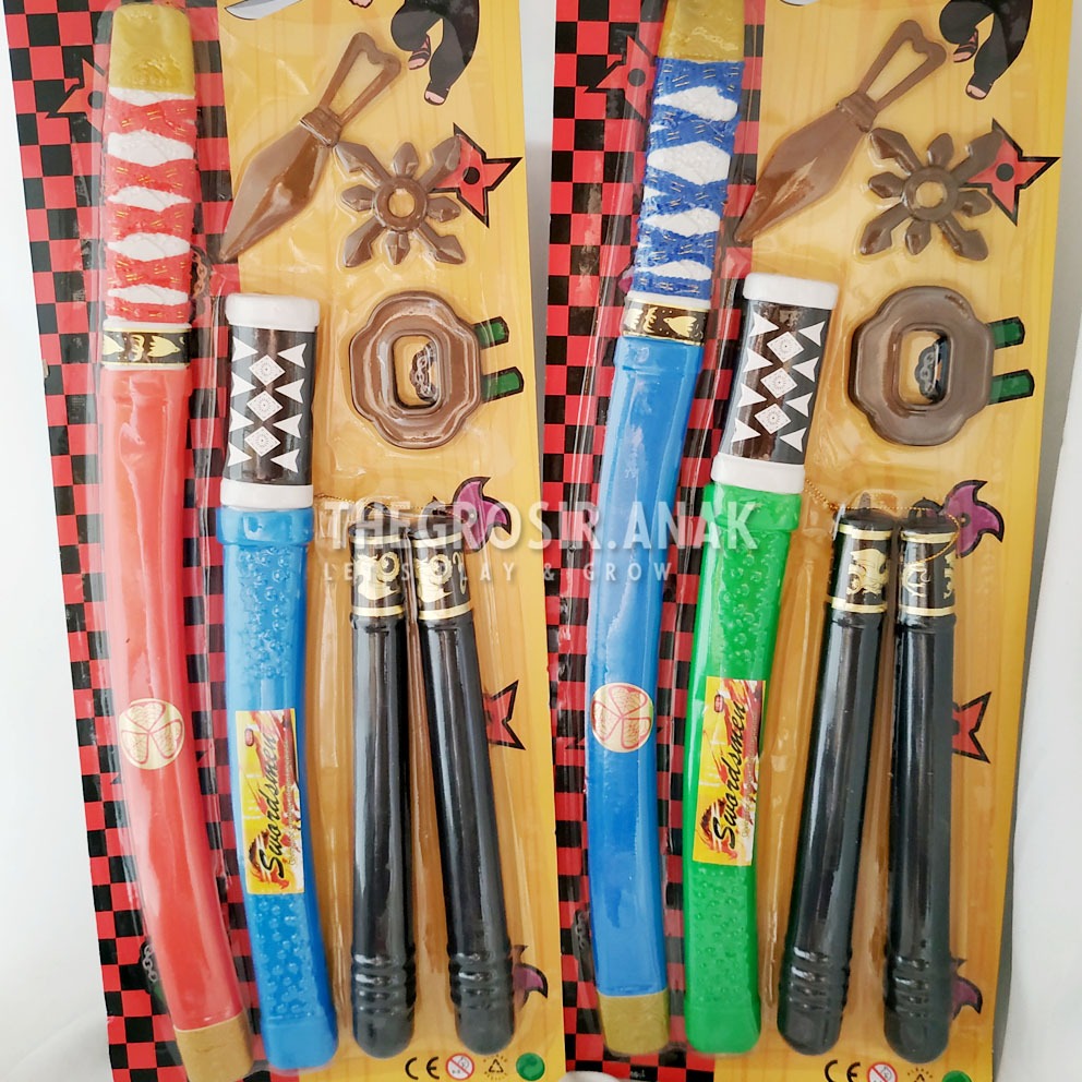 TGA Ninja Sword Mainan Pedang Smurai Plastik Ktana Shuriken Kunai Naruto Sasuke Rurouni Kenshin