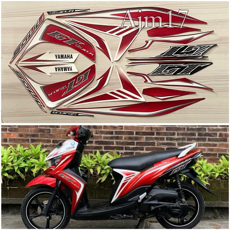 STIKER STRIPING MOTOR SOUL GT 2013 MERAH